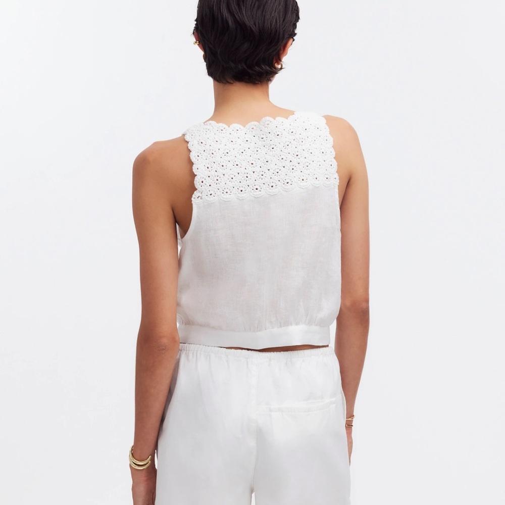 Madewell Embroidered V-Neck Bubble Top - Picture 4 of 8